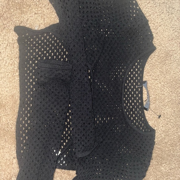 AKIRA Black Perforated Shrug - Picture 3 of 5